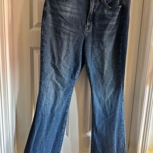 Good American Dark Blue Flare Jeans